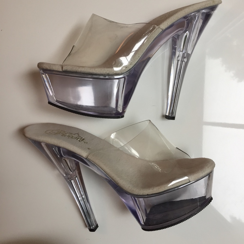 Pleaser Clear platform heels